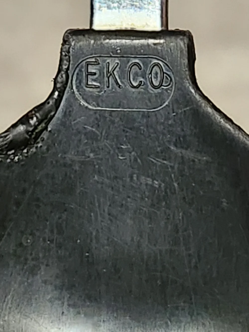 Vintage Ekco Black Nylon Slotted Spoon Utensil Stainless Steel Handle 12